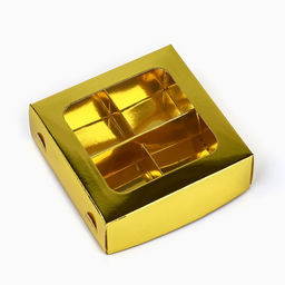 Цена за 5 шт. Коробка для конфет «Золотистая», 10.5×10.5×3.5 см