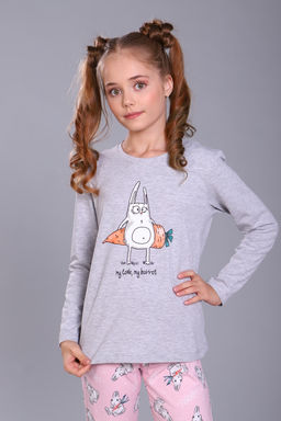 Пижама для девочки Зайцы-морковки арт. ПД-15-048