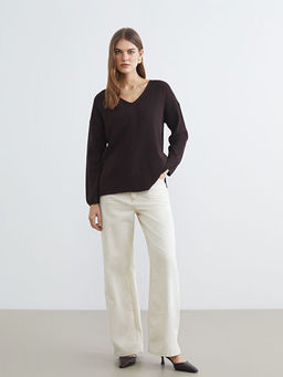 V Yaka Kad?n Triko Kazak