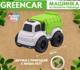 Эко-машинка 10 см, городская тех., бело-зеленая