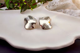 Серьги с эффектом мятого металла Круг  + Подарок