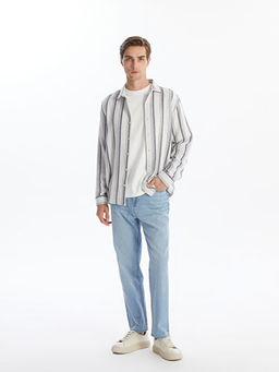 Regular Fit Uzun Kollu ?izgili Erkek G?mlek