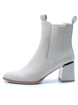 01-PCT161-2 BEIGE Ботинки Челси демисезонные женские (натуральная кожа, байка)