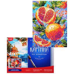 Картина по номерам холст на подрамнике 30х40 "Сочный гранат"