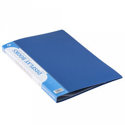 Папка файловая на 30 файлов А4, ширина корешка 18мм, пластик, цвет - синий, в п/эт пакет (Китай)