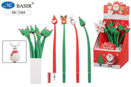 Цена за 2 шт. Ручка шар. "Новогодняя" (MC-7369) синяя, 0.5мм