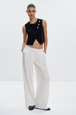 GOLD BUTTON CROSSOVER TOP - Zara фото 13