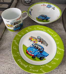 Набор 3пр Машины 2 (Синий грузовик) (тарелка 18см, салатник 15см, кружка 230мл) под/уп C425# (292092 - Daniks фото 3