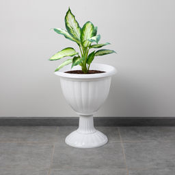 Вазон "Жасмин"18л на высокой ножке белый М1392