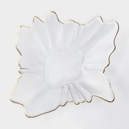 Ваза для фруктов «Рени», 24×22×6 см, с золотой отводкой, стекло, прозрачная