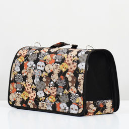 Сумка-переноска каркасная Кошки, размер M, 40 х 21 х 27 см - Пижон фото 3