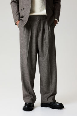 Pantalon en mezcla de lana Loose Fit - H&m фото 3