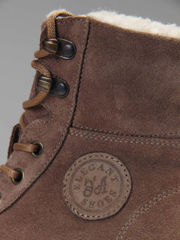 Ботинки 219.warmbr. капучино замша/Байка