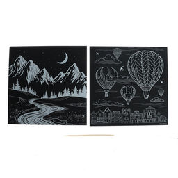 Цена за 3 шт. Набор гравюр «Путешествие», с металлическим эффектом «золото», 2 шт., 19×19 см