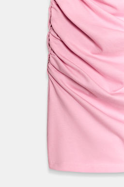 VESTIDO CORTO FRUNCES / Rosa pastel - Zara фото 6