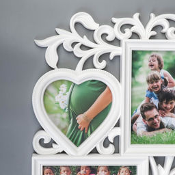 Фоторамка - коллаж на 5 фото С сердцем, (пластиковый экран)