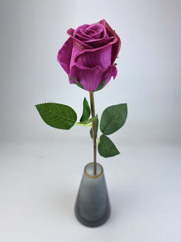 Роза силиконовая ароматизированная 55см, цвет бордовый - Aopen фото 8