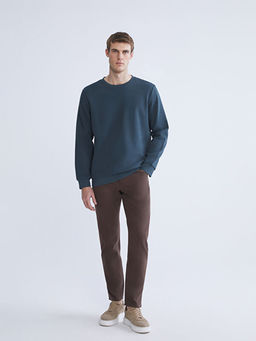 Bisiklet Yaka Erkek Kal?n Sweatshirt