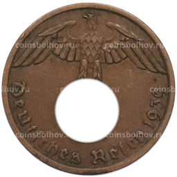 Монета 1 рейхспфенниг 1939 года A Германия