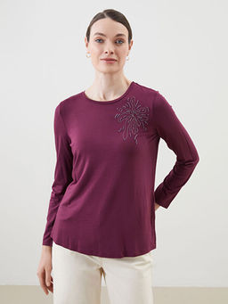 Bisiklet Yaka Ta?l? Kad?n Bluz