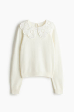 Jersey con cuello de encaje