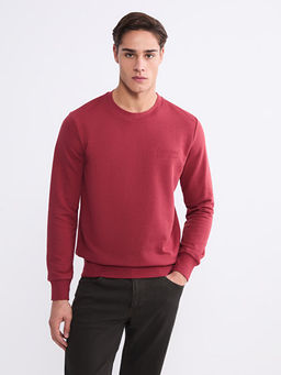 Bisiklet Yaka Bask?l? Erkek Sweatshirt