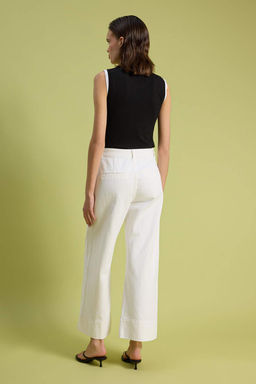 Beyaz Cep Detayl? Yuksek Bel %100 Pamuk Wide Leg Jeans TWOSS26JE00162 - Trendyolmilla фото 7