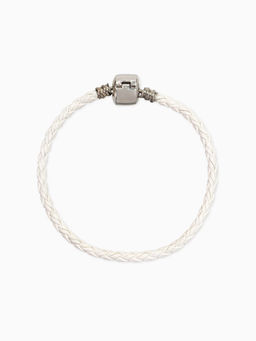 Цена за 3 шт. Браслет-основа для шармов Бусинка, L=18 см, белый в серебре