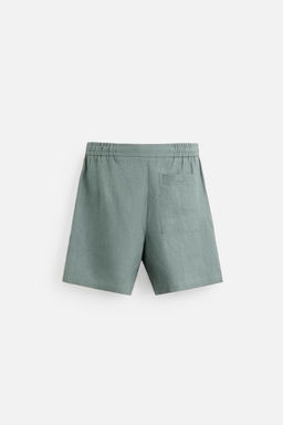 100% LINEN REGULAR FIT BERMUDA SHORTS - Zara фото 8