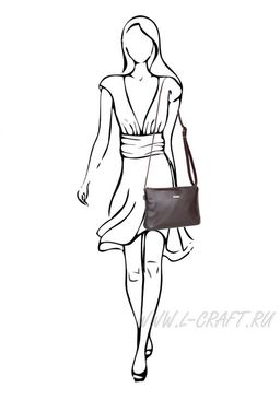 Сумка Модель №1444 | кожзам | стежка | коричневый | Р909-2 | 29893 - L-craft фото 6