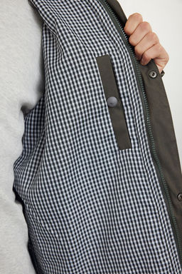 Haki Regular Fit Kadife Yaka Detayl? Mevsimlik Unisex Mont TMNAW25MO00017 - Trendyolmilla фото 8