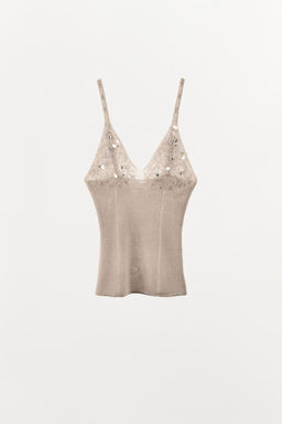 FINE KNIT TOP WITH JEWELS AND BEADS - Zara фото 5