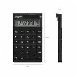 АКЦИЯ Цена за 1 шт. Калькулятор настольный 12-разрядов ErichKrause DC-2675 Classic, черный (в коробке по 1 шт.)  фото 5