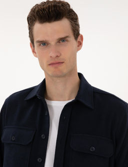 Lacivert Comfort Fit Uzun Kollu G_mlek - Pierre cardin фото 2