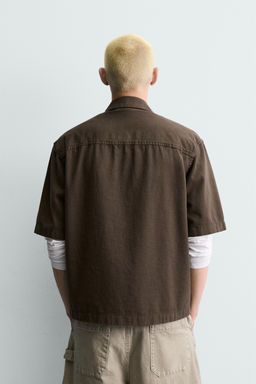 SOBRECAMISA ESTRUCTURA BORDADO / Marr?n - Zara фото 3