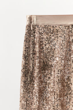 FALDA LENTEJUELAS ENCAJE / Cobre - Zara фото 7