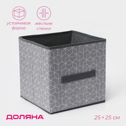 Короб стеллажный для хранения Доляна Фора, 252525 см, серый