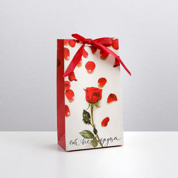 Пакет подарочный с лентой От всего сердца, 13 23 7 см