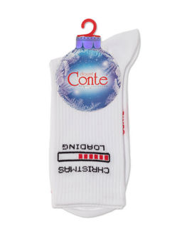 Цена за 2 пары. Носки Удлиненные CONTE Носки женские новогодние белый - Conte elegant фото 5