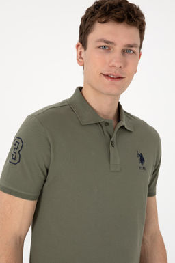 Erkek Slim Fit Polo Yaka Koyu Haki Basic Ti__rt Sepette S_rpriz _ndirim - U.s. polo assn фото 2