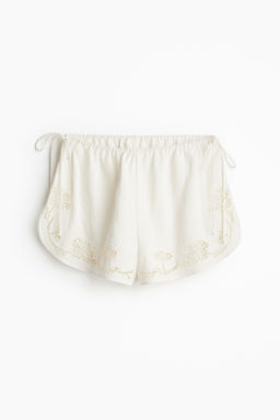 Pantal?n playero corto con bordado ingl?s
