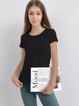 CRB wear/CAKG 62855-22 (CAK 61145) Футболка для девочки, черный/Ex.Cherubino  фото 2