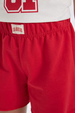 Тканые шорты с маркировкой для девочек - Defacto фото 5