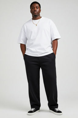 TRENDYOL MAN Siyah Buyuk Beden Oversize/Genis Kesim Dokulu Esofman Alt? TMNSS25AJ00004 - Trendyolmilla фото 2