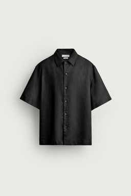 CAMISA RELAXED FIT 100% LINO / Negro - Zara фото 13