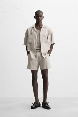 100% LINEN BERMUDA SHORTS