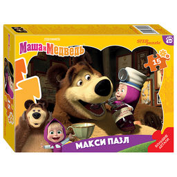 Контурный Макси-пазл15 эл. "Маша и Медведь" (Анимаккорд)