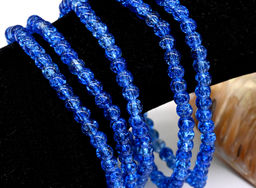 Браслет из сахарного кварца шарик 4мм цв.синий, 17см