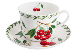 Чашка с блюдцем Вишня, 0,48 л