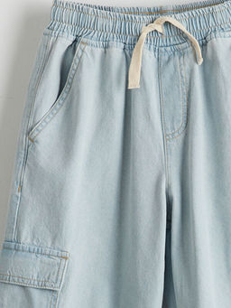 Beli Lastikli Erkek ?ocuk Kargo Jean Pantolon